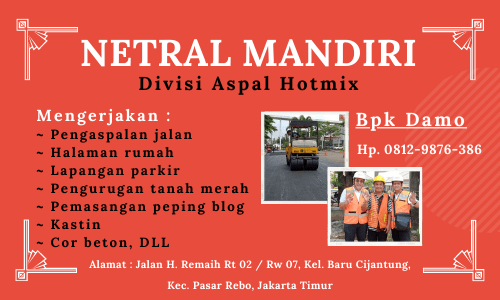 HUBUNGI NETRAL MANDIRI ASPAL HOTMIX